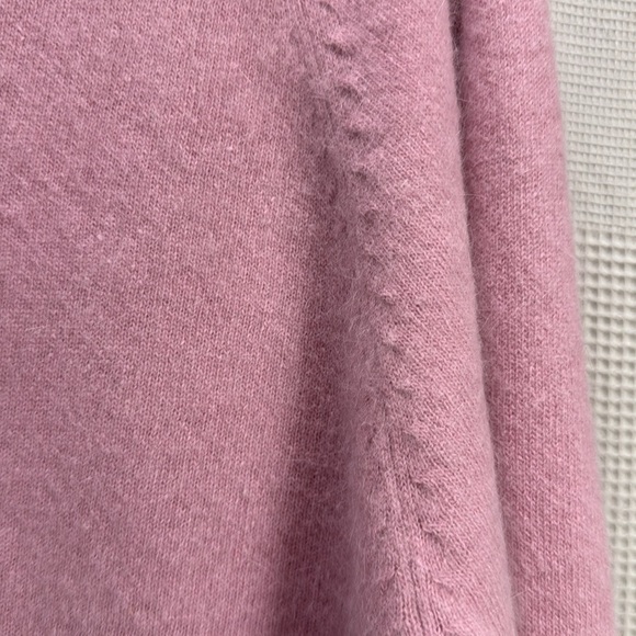 VTG Pink crewneck sweater SZ S Angora Blend classic 3/4 sleeve classic prep GUC - Picture 4 of 6